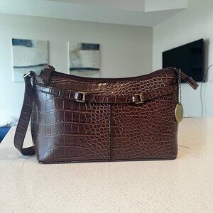 Cleo Alligator Print Shoulder Purse